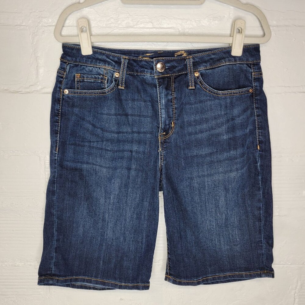 Seven7 Dark Blue Denim Jean Shorts